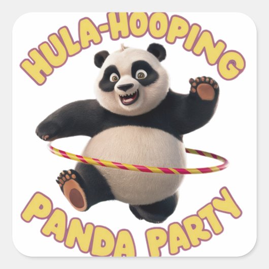 Hula hooling panda party sticker (Voorkant)