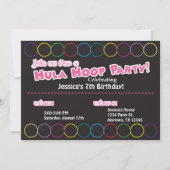 Hula Hoop Birthday Party Information Kaart (Voorkant)
