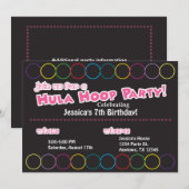 Hula Hoop Birthday Party Information Kaart (Voorkant / Achterkant)