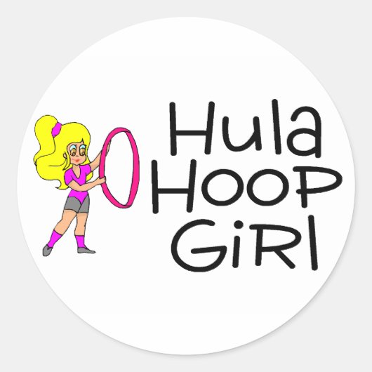 Hula Hoop Girl 2 Ronde Sticker (Voorkant)