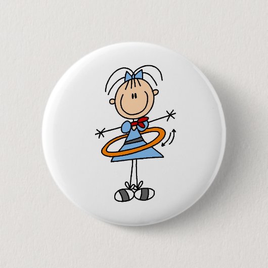 Hula Hoop Girl Button (Voorkant)