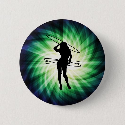 Hula Hoop Girl; Cool Ronde Button 5,7 Cm (Voorkant)