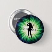 Hula Hoop Girl; Cool Ronde Button 5,7 Cm (Voorkant /achterkant)