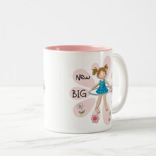 Hula Hoop New Big Sister Tweekleurige Koffiemok (Voorkant rechts)