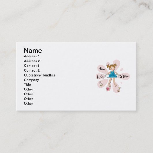 Hula Hoop New Big Sister Visitekaartje (Voorkant)