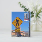 Hula Hoop Pedestrian Sign. Albuquerque New Mexico Briefkaart (Staand voorkant)