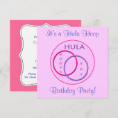 Hula Hoop Pink Paarse Kinderen Birthday Party Kaart (Voorkant / Achterkant)