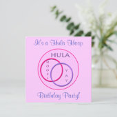 Hula Hoop Pink Paarse Kinderen Birthday Party Kaart (Staand voorkant)
