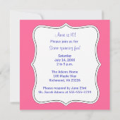 Hula Hoop Pink Paarse Kinderen Birthday Party Kaart (Achterkant)