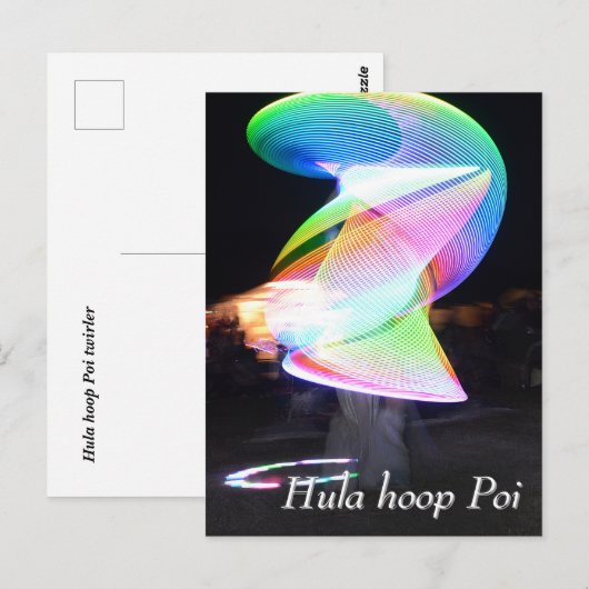 Hula hoop Poi twirler Briefkaart (Voorkant / Achterkant)