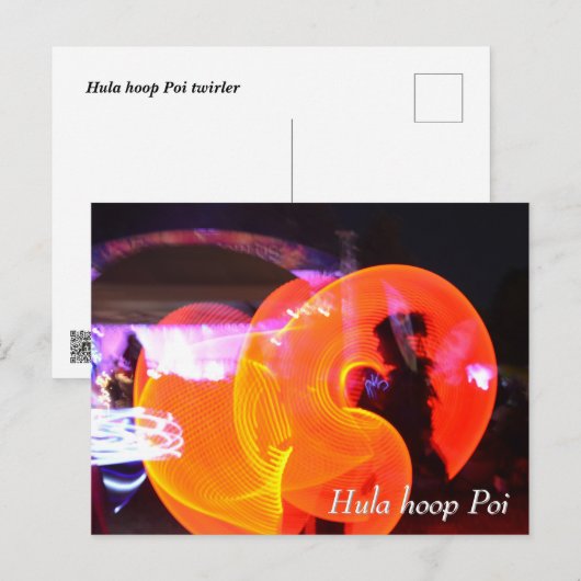 Hula hoop Poi twirler Briefkaart (Voorkant / Achterkant)