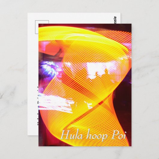 Hula hoop Poi twirler Briefkaart (Voorkant / Achterkant)