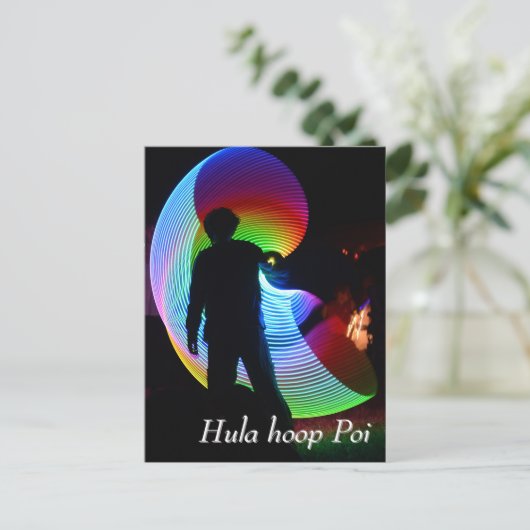 Hula hoop Poi twirler Briefkaart (Staand voorkant)