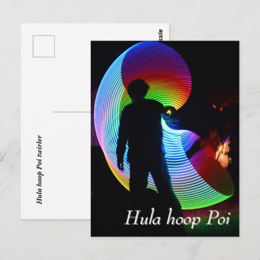 Hula hoop Poi twirler Briefkaart (Voorkant / Achterkant)