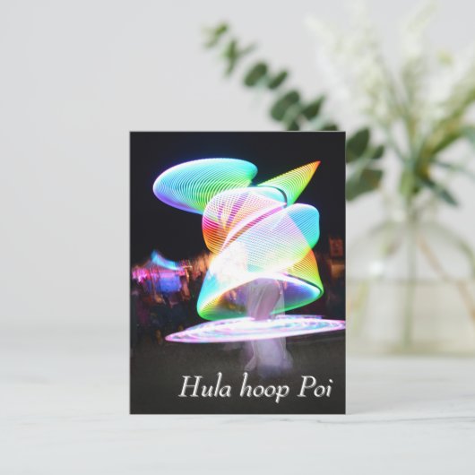 Hula hoop Poi twirler Briefkaart (Staand voorkant)