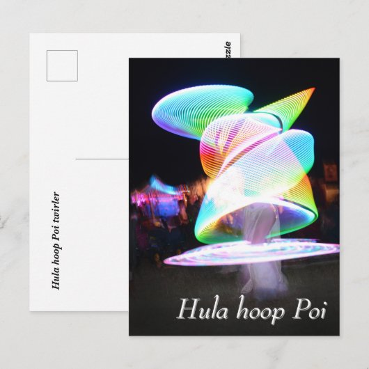 Hula hoop Poi twirler Briefkaart (Voorkant / Achterkant)