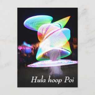 Hula hoop Poi-twirler Briefkaart