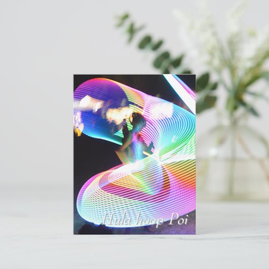 Hula hoop Poi twirler Briefkaart (Staand voorkant)