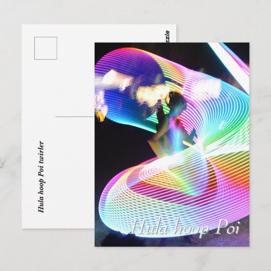 Hula hoop Poi twirler Briefkaart (Voorkant / Achterkant)