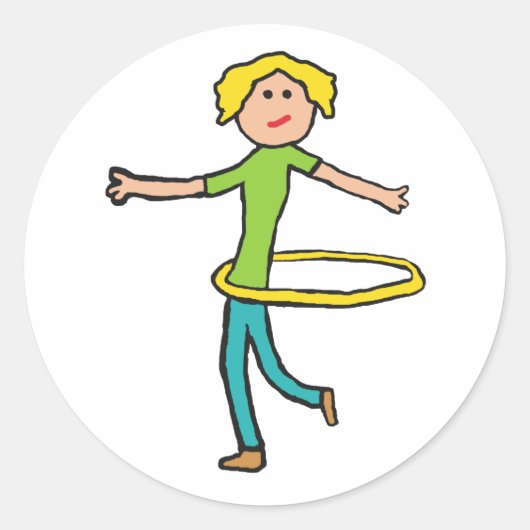 Hula Hoop Ronde Sticker (Voorkant)