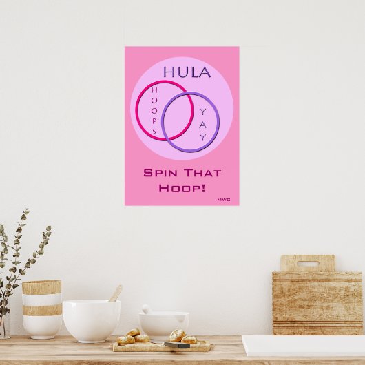 Hula Hoop Spinning Poster (Keuken)