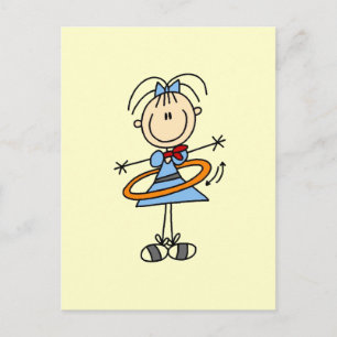 Hula Hoop Stick Figuur T-shirts en cadeautjes Briefkaart