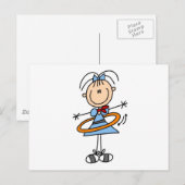 Hula Hoop Stick Figuur T-shirts en cadeautjes Briefkaart (Voorkant / Achterkant)