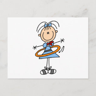 Hula Hoop Stick Figuur T-shirts en cadeautjes Briefkaart