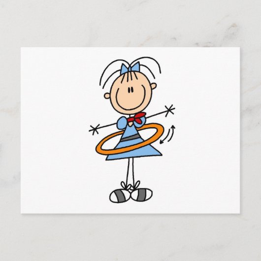 Hula Hoop Stick Figuur T-shirts en cadeautjes Briefkaart (Voorkant)