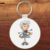 Hula Hoop Stick Figuur T-shirts en cadeautjes Sleutelhanger (Voorkant)