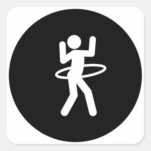 Hula Hoop Vierkante Sticker (Voorkant)