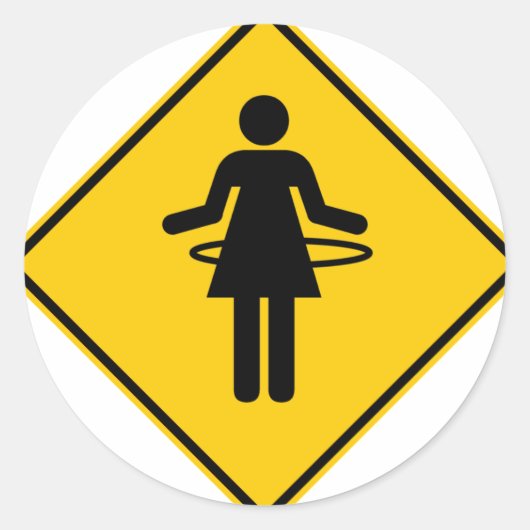 Hula Hoop Zone Highway Ronde Sticker (Voorkant)