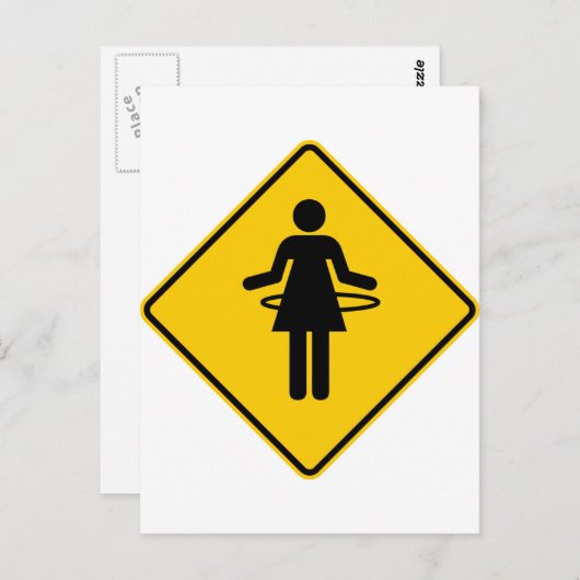Hula Hoop Zone Highway Sign Briefkaart (Voorkant / Achterkant)