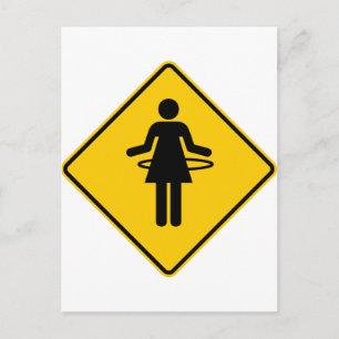Hula Hoop Zone Highway Sign Briefkaart