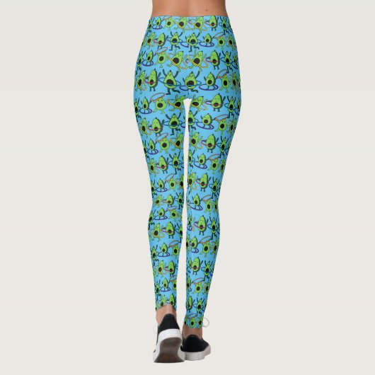 Hula Hooping Avocados Yogabroek Leggings (Achterkant)