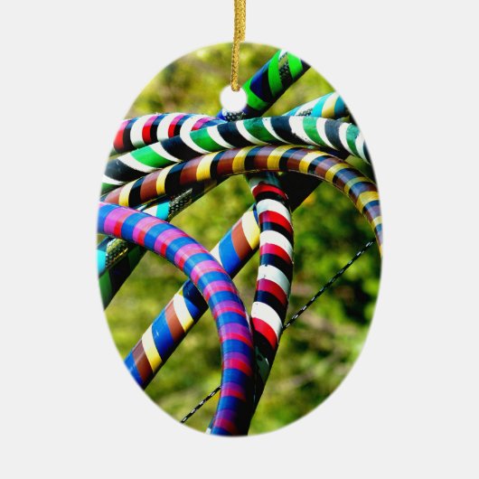 Hula Hooping in Style Keramisch Ornament (Voorkant)