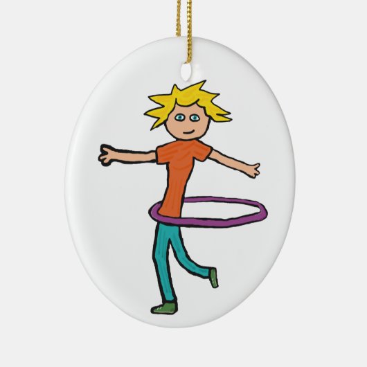 Hula Hooping Keramisch Ornament (Rechts)