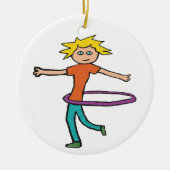 Hula Hooping Keramisch Ornament (Voorkant)