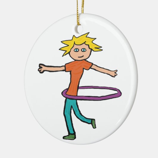 Hula Hooping Keramisch Ornament (Links)
