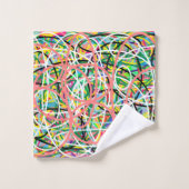 Hula hoops gemengd patroon ontwerp multi gekleurd bad handdoek (Wasdoekje)