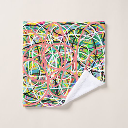 Hula hoops gemengd patroon ontwerp multi gekleurd bad handdoek (Wasdoekje)