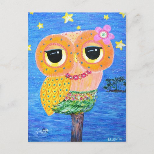 Hula Hoot Briefkaart (Voorkant)