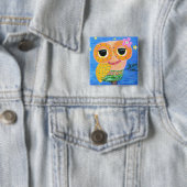 Hula Hoot Vierkante Button 5,1 Cm (In situ)