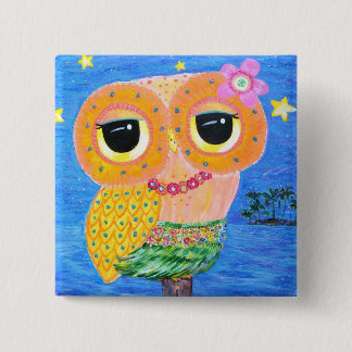 Hula Hoot Vierkante Button 5,1 Cm