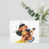 Hula Hula Girl Briefkaart (Staand voorkant)