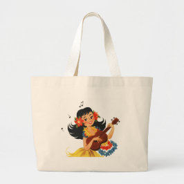 Hula Hula Girl Grote Tote Bag