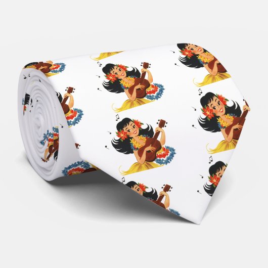 Hula Hula Girl Stropdas (Opgerold)