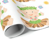 Hula Luau Baby shower rapping Paper Cadeaupapier (Rol Hoek)