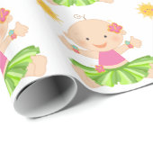 Hula Luau Baby shower rapping Paper Cadeaupapier (Rol Hoek)