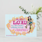 Hula Luau Party Invitation Kaart (Staand voorkant)